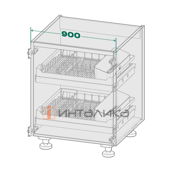 Сушка выдвижная KESSEBOHMER И111 Дайнинг Агент 900, антрацит – 6