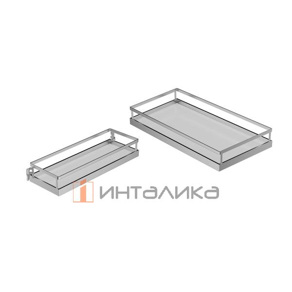 Распашной шкаф-колонна KESSEBOHMER Tandem II 600, 5 полок Arena style с доводчиком на закрывание, Anti-slip, H1700, G70, белый/хром – 5