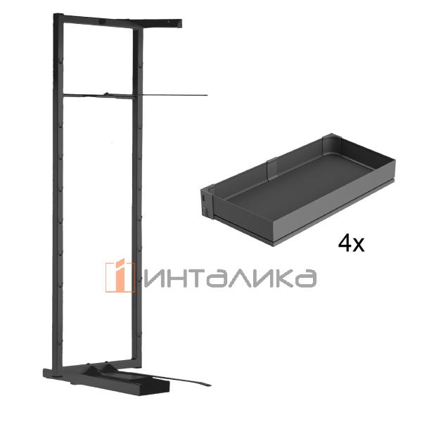 Распашной шкаф-колонна KESSEBOHMER Tandem II 600, 4 полки Arena pure с доводчиком на закрывание, Anti-slip, H1100, G56, антрацит – 5