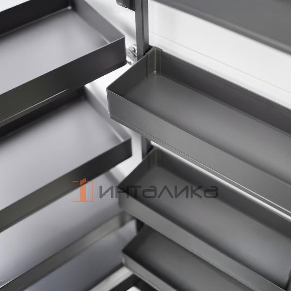 Распашной шкаф-колонна KESSEBOHMER Tandem II 600, 5 полок Arena pure с доводчиком на закрывание, Anti-slip, H1700, G70, антрацит – 7