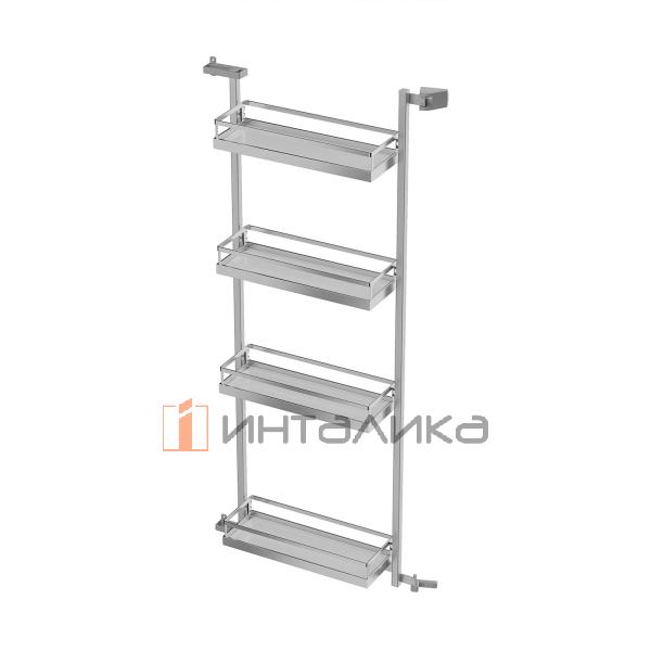 Распашной шкаф-колонна KESSEBOHMER Tandem Side 500, 4 полки Arena style, Anti-slip, H1100, G25, белый/хром – 2