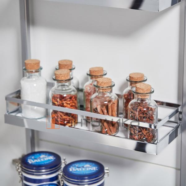 Распашной шкаф-колонна KESSEBOHMER Tandem Side 500, 5 полок Arena style, Anti-slip, H1700, G25, белый/хром – 6