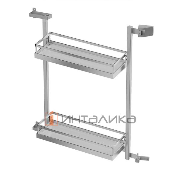 Распашной шкаф-колонна KESSEBOHMER Tandem Side 600, 2 полки Arena style, Anti-slip, H600, G25, белый/хром – 3