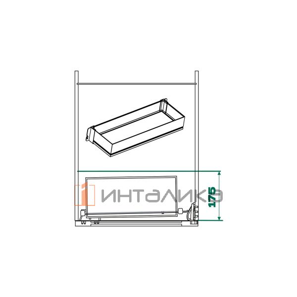 Распашной шкаф-колонна KESSEBOHMER Tandem Side 500, 4 полки Arena pure, Anti-slip, H1100, G25, антрацит – 5