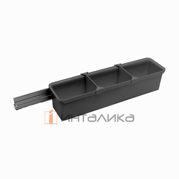 Распашной шкаф-колонна KESSEBOHMER Tandem Side -YOU 600, 5 полок Arena pure, Anti-slip, набор Youboxx №3, H1700, G20, антрацит – 5