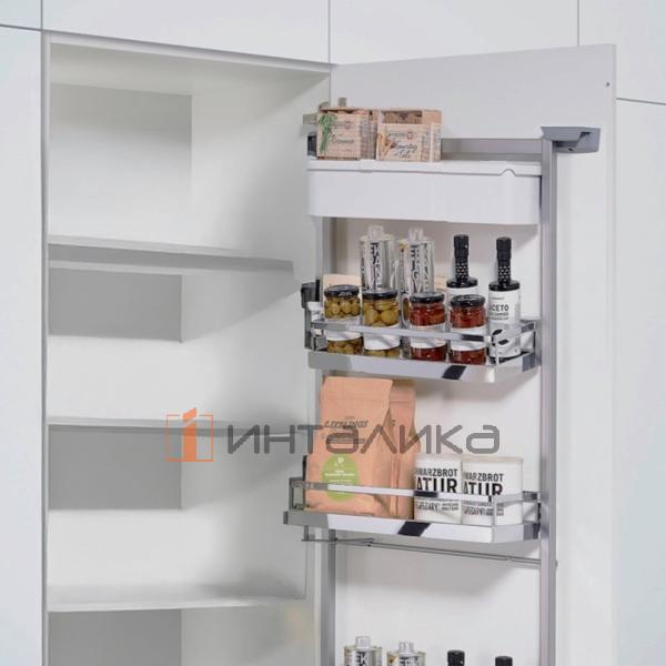 Распашной шкаф-колонна KESSEBOHMER Tandem Side -YOU 600, 5 полок Arena style, Anti-slip, набор Youboxx №3, H1700, G20, белый/хром – 2