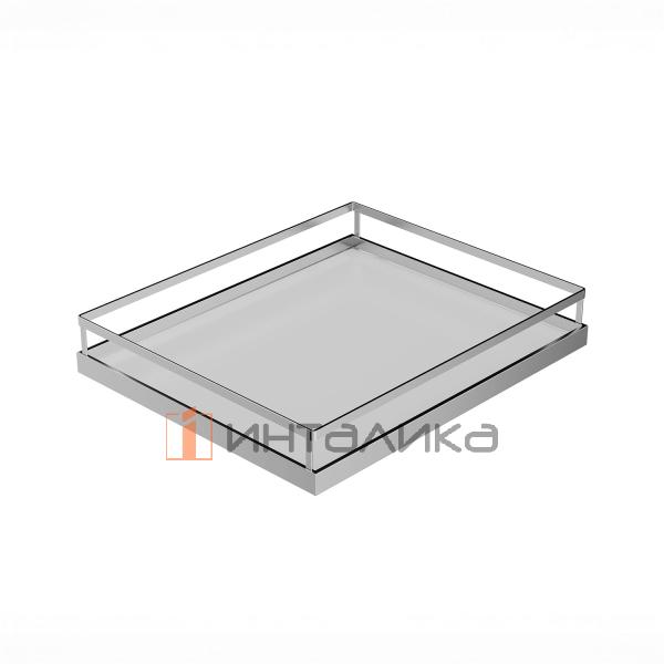 Распашной шкаф-колонна KESSEBOHMER Tandem Solo 600, 4 полки Arena style с доводчиком на закрывание, Anti-slip, H1300, G100, белый/хром – 4