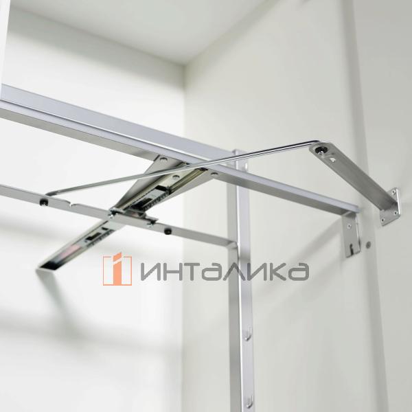 Распашной шкаф-колонна KESSEBOHMER Tandem Solo 600, 6 полок Arena style с доводчиком на закрывание, Anti-slip, H1800, G100, белый/хром – 8