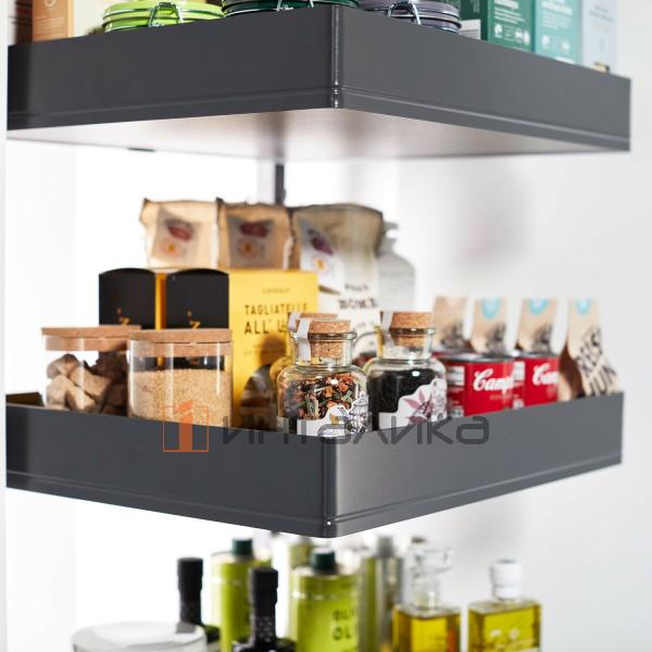 Распашной шкаф-колонна KESSEBOHMER Tandem Solo 600, 6 полок Arena pure с доводчиком на закрывание, Anti-slip, H1800, G100, антрацит – 10