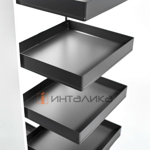 Распашной шкаф-колонна KESSEBOHMER Tandem Solo 600, 6 полок Arena pure с доводчиком на закрывание, Anti-slip, H1800, G100, антрацит – 9