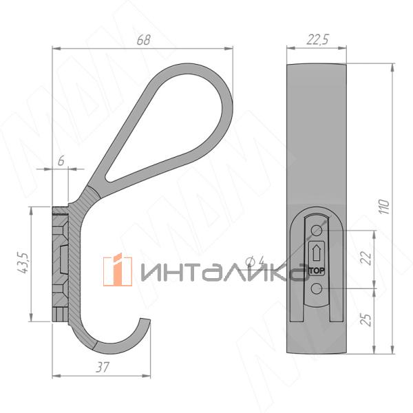 Крючок двухрожковый белый матовый – 3