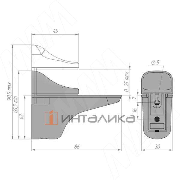 ПЕЛИКАН Менсолодержатель для деревянных и стеклянных полок 0-25 мм, черный матовый – 2
