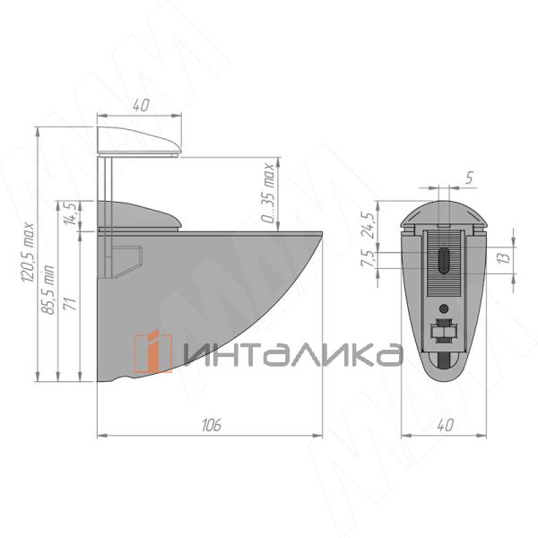 ПЕЛИКАН Менсолодержатель для деревянных и стеклянных полок 0-35 мм, черный матовый – 2