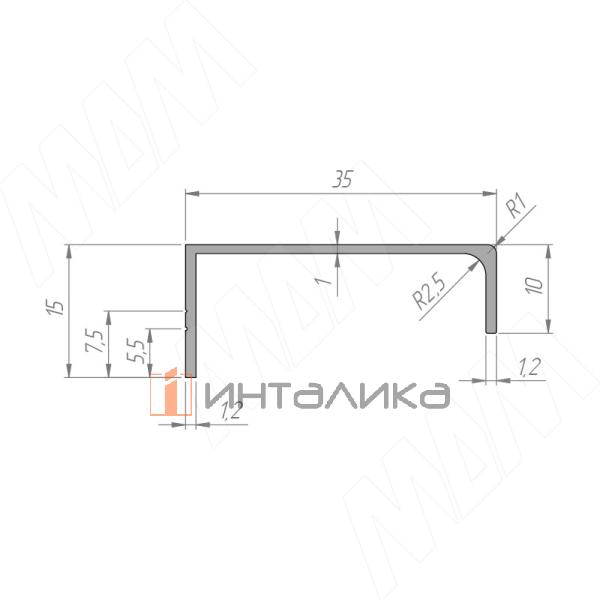 Профиль-ручка крепление саморезами золото брашированное (анод), L-3000мм – 2