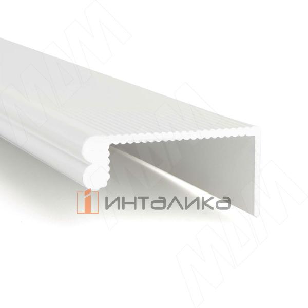 Профиль-ручка крепление саморезами, белый матовый (краска RAL9016), L-3000мм – 2