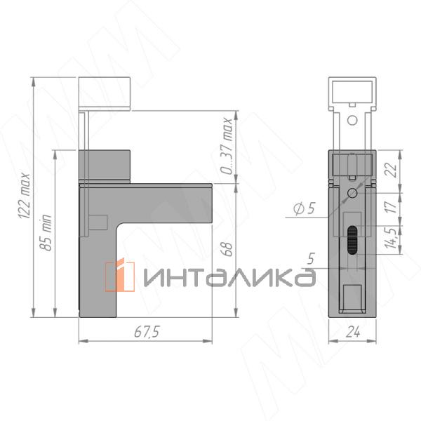 КВАДРО МИДИ Менсолодержатель для деревянных и стеклянных полок 0-37 мм, белый матовый – 2