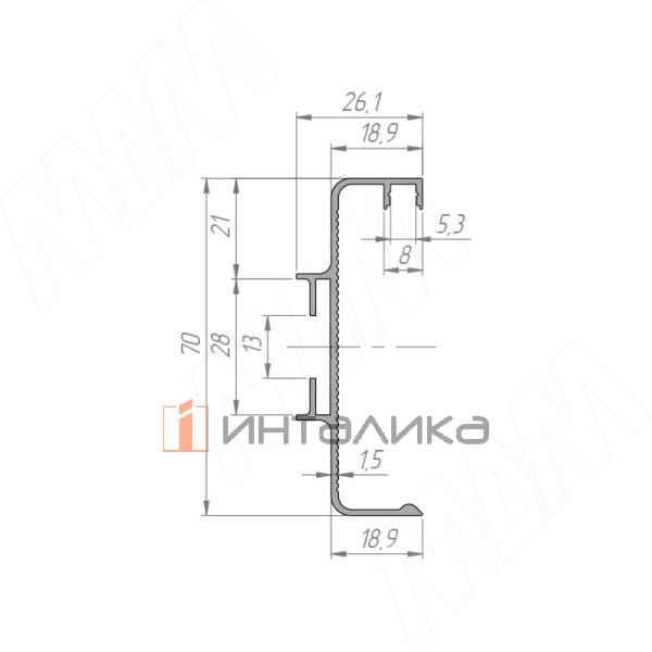 GOLIGHT Универсальная профиль-ручка, белый матовый (краска RAL9016), L-4200мм – 3