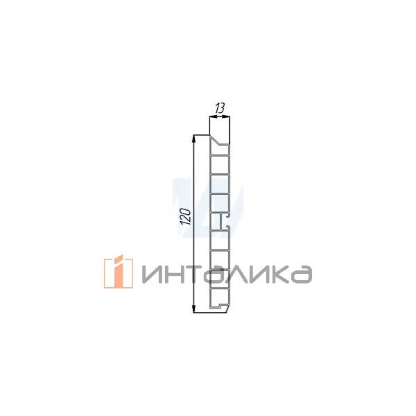 Цоколь пластиковый (высота 120, длина 4000 мм), алюминий 