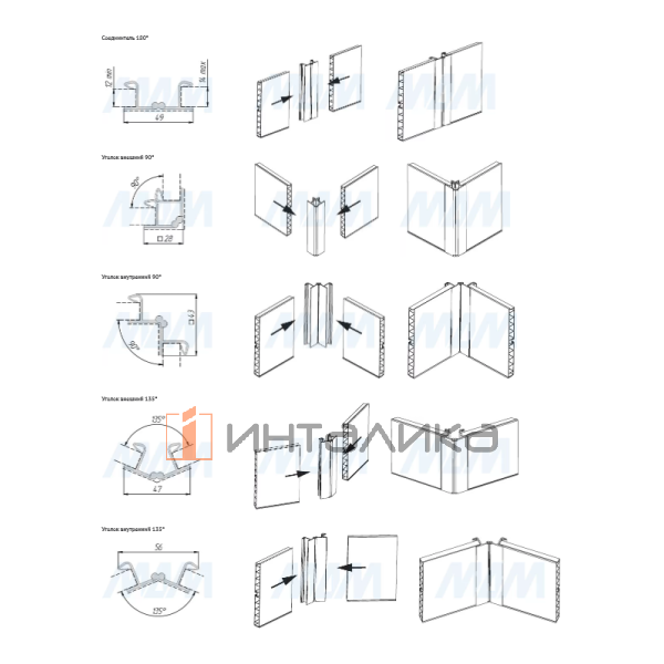 Мультиуголок (высота 150), алюминий 