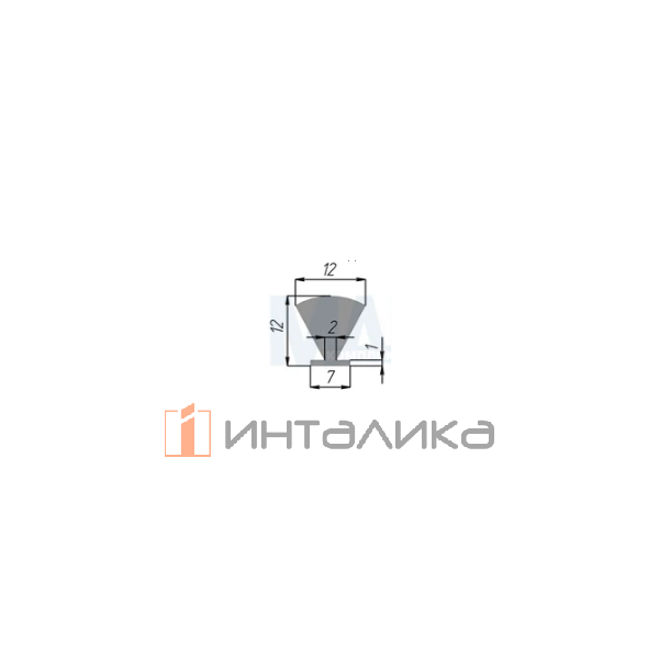 INTEGRO Щеточный уплотнитель, серый, 12 мм – 2