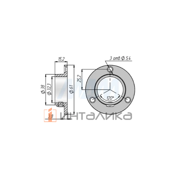 Консоль-крепление к плоскости D=32мм (зажимная шпилька) – 2