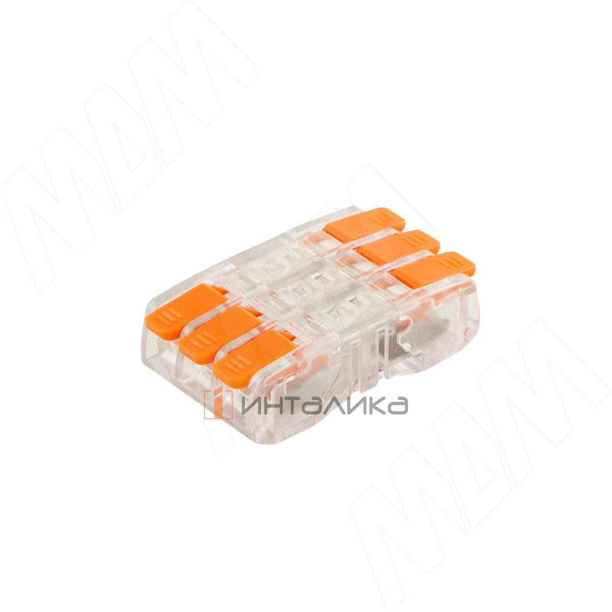 Клемма соединительная, 3 порта, разная полярность