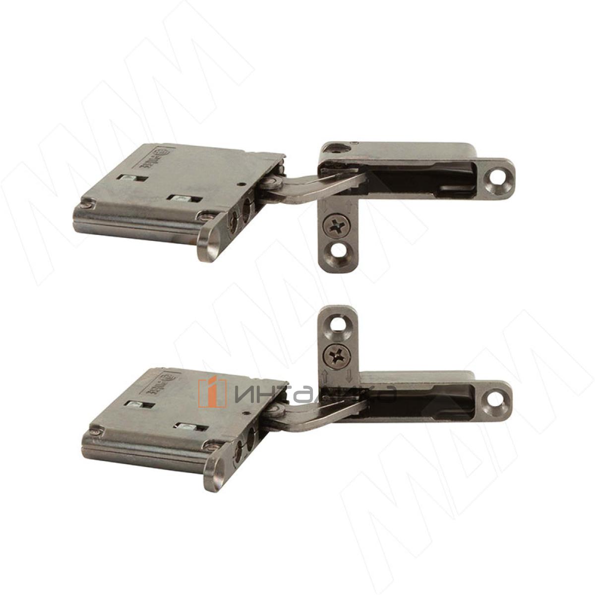 SECRET комплект скрытых петель (90/105), с плавным закрыванием, на один фасад, черный никель