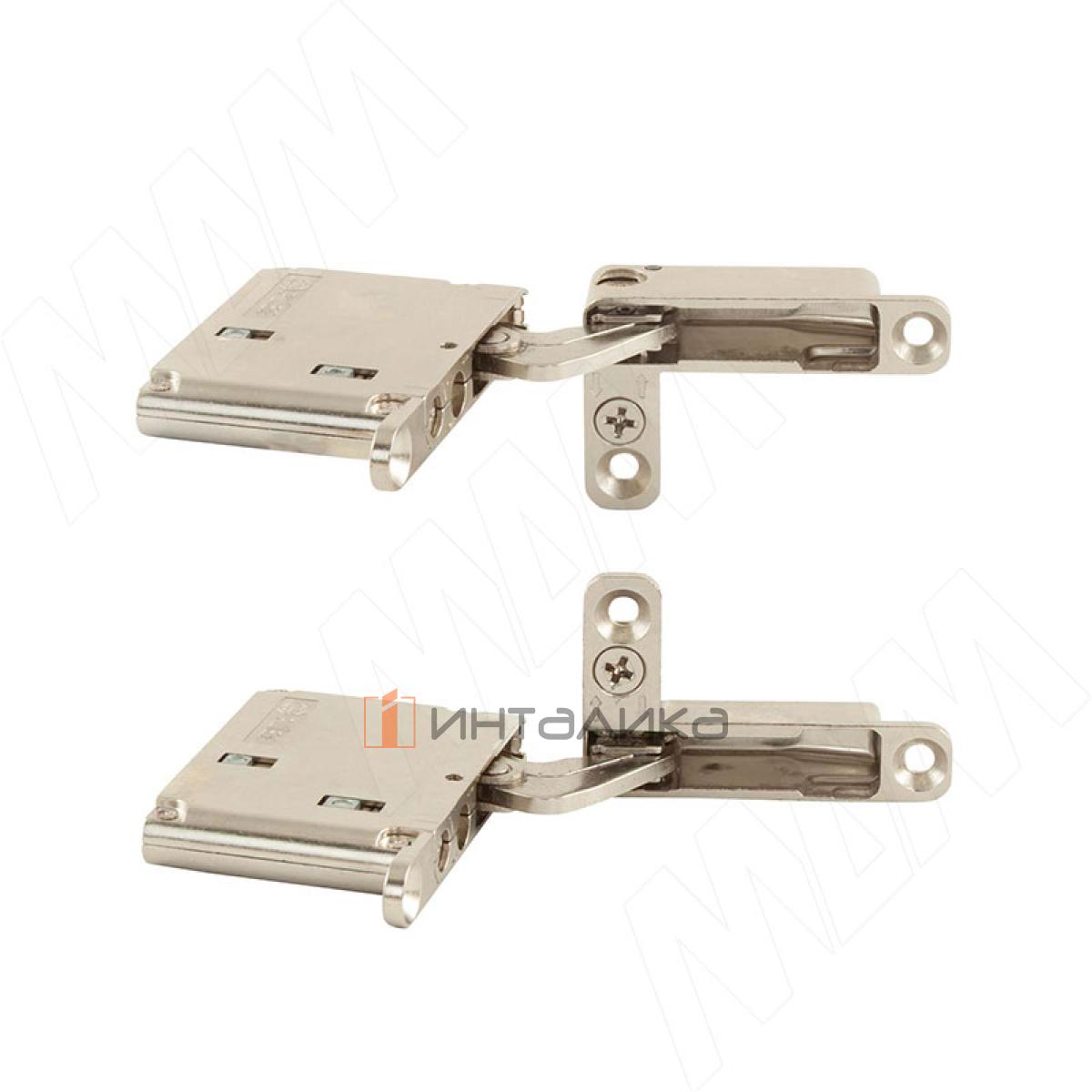 SECRET Комплект скрытых петель (90/105), с плавным закрыванием, на один фасад, никель