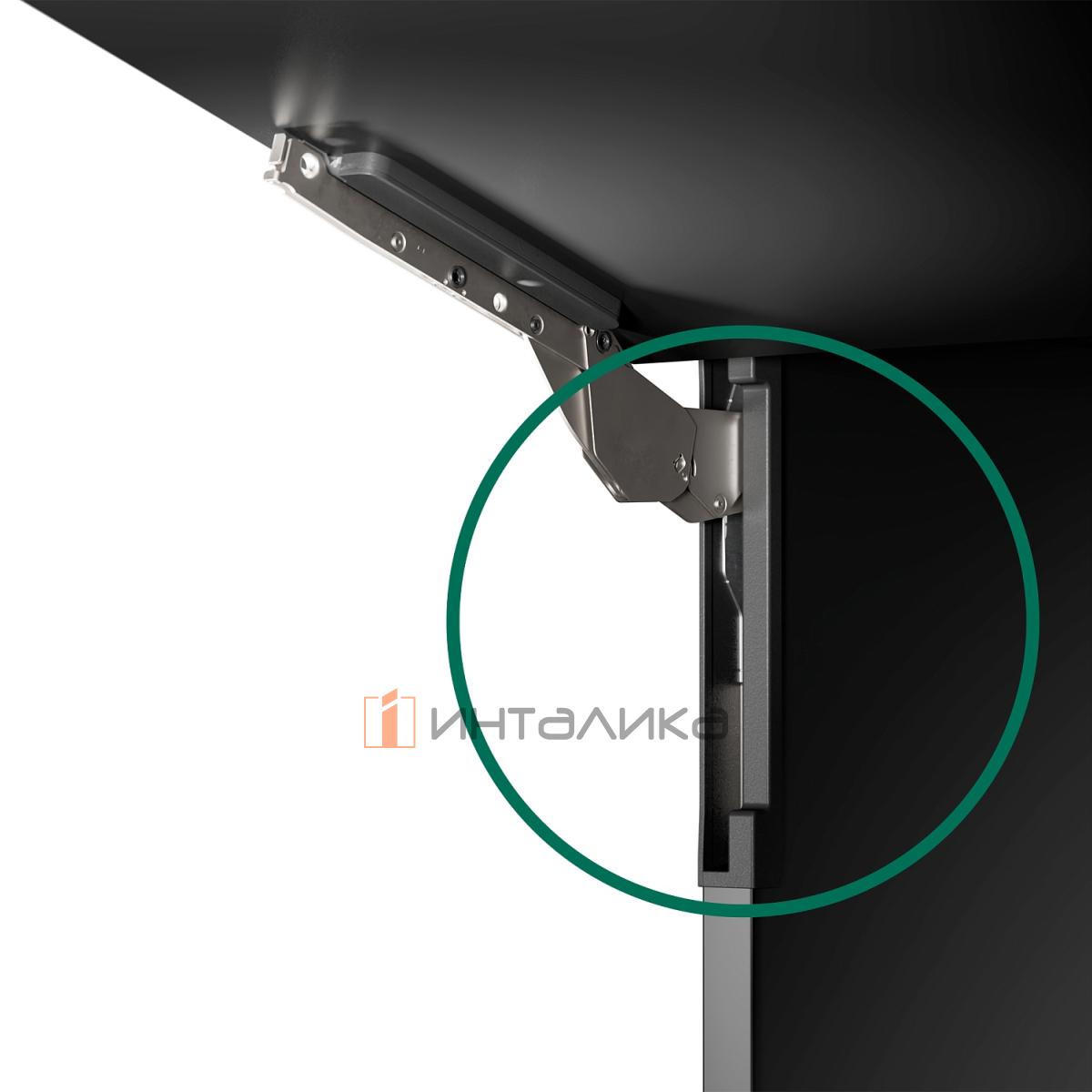 Комплект для торцевой части КЕССЕБЁМЕР / KESSEBOHMER ФриСлим Флэп / FreeSlim Flap, при врезном монтаже, антрацит