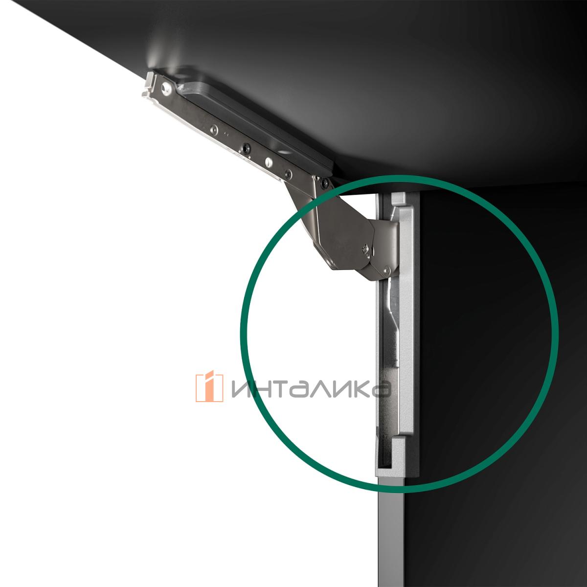 Комплект для торцевой части КЕССЕБЁМЕР / KESSEBOHMER ФриСлим Флэп / FreeSlim Flap, при врезном монтаже, серый