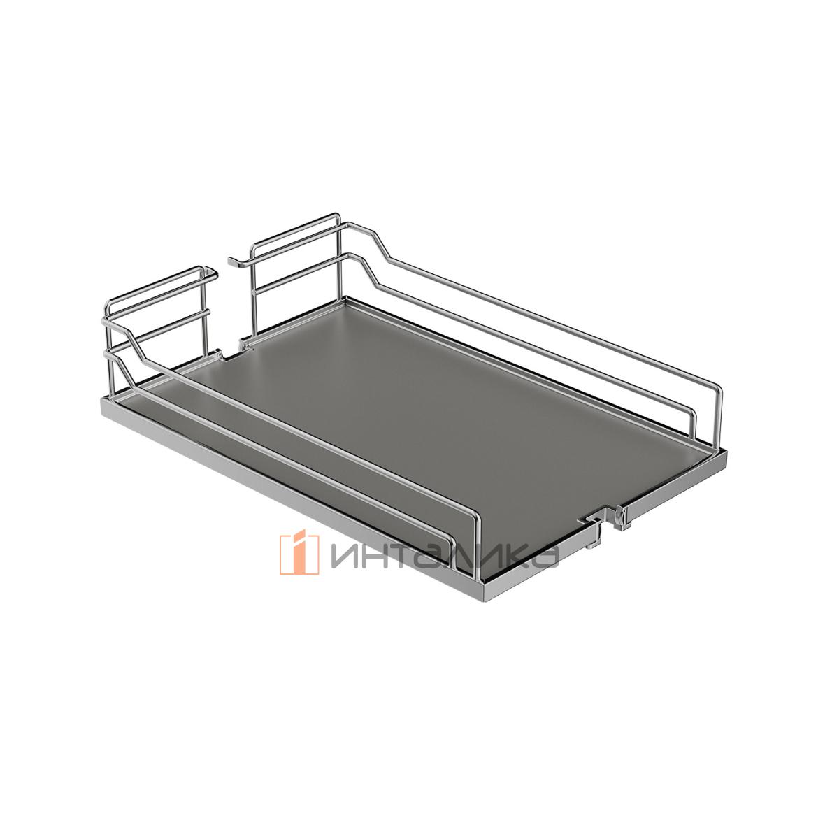 Полка КЕССЕБЁМЕР / KESSEBOHMER Диспенса / Диспенса Джуниор 200, Арена Классик, антислип, серый / хром