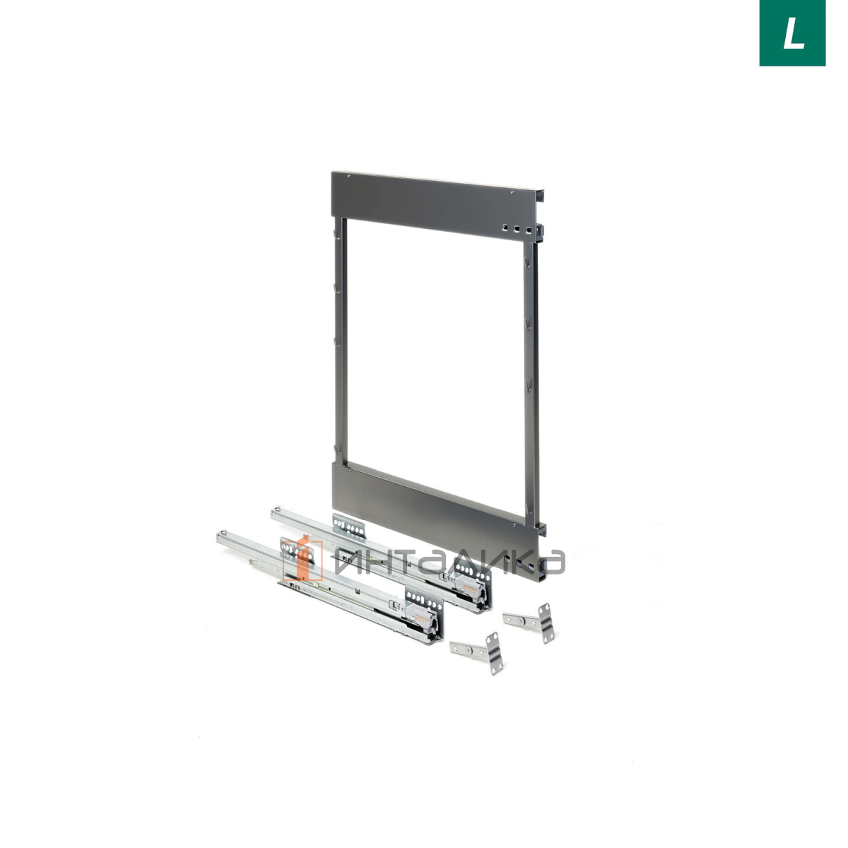 Комплект установочный КЕССЕБЁМЕР / KESSEBOHMER Комфорт II, H654, левый, антрацит