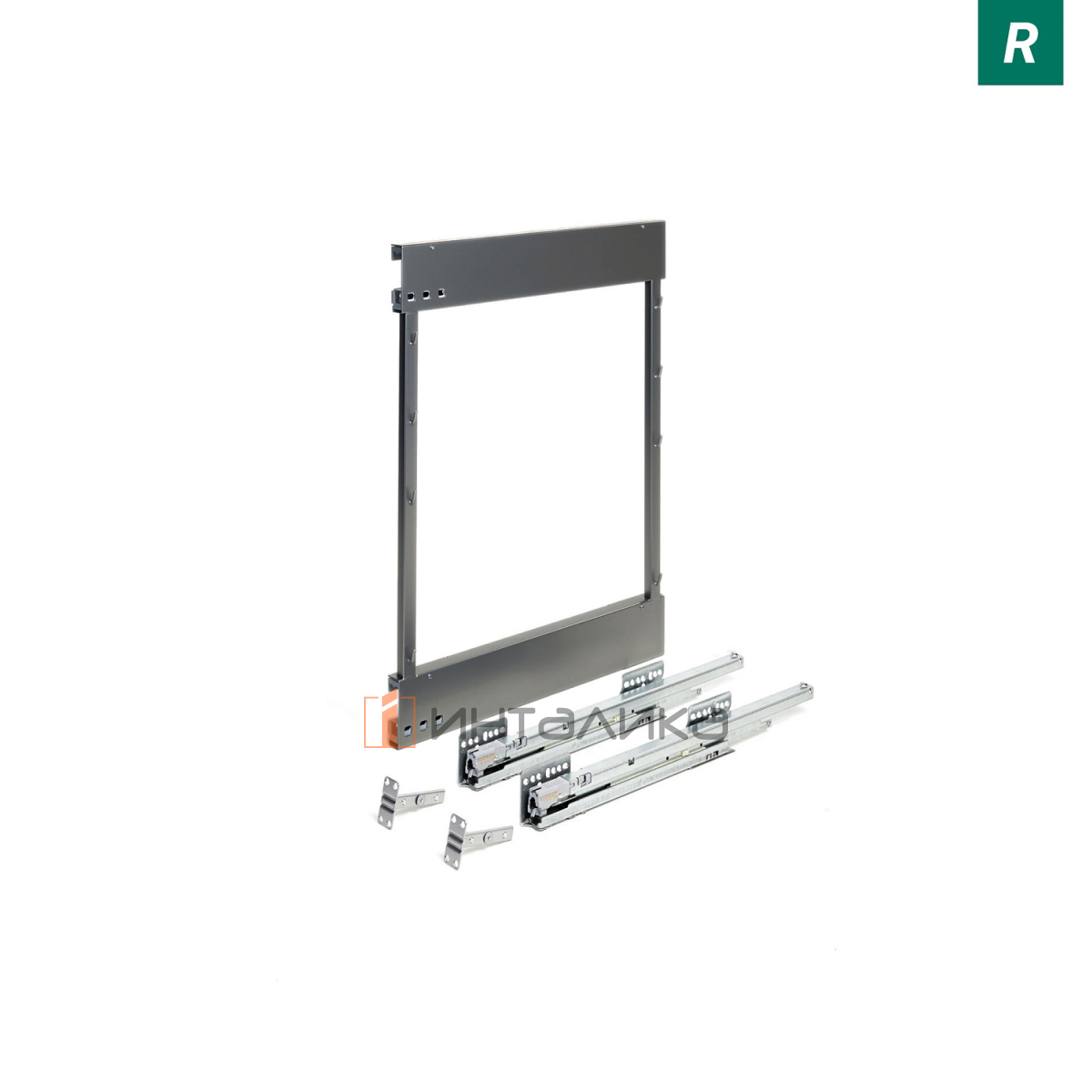 Комплект установочный КЕССЕБЁМЕР / KESSEBOHMER Комфорт II, H654, правый, антрацит