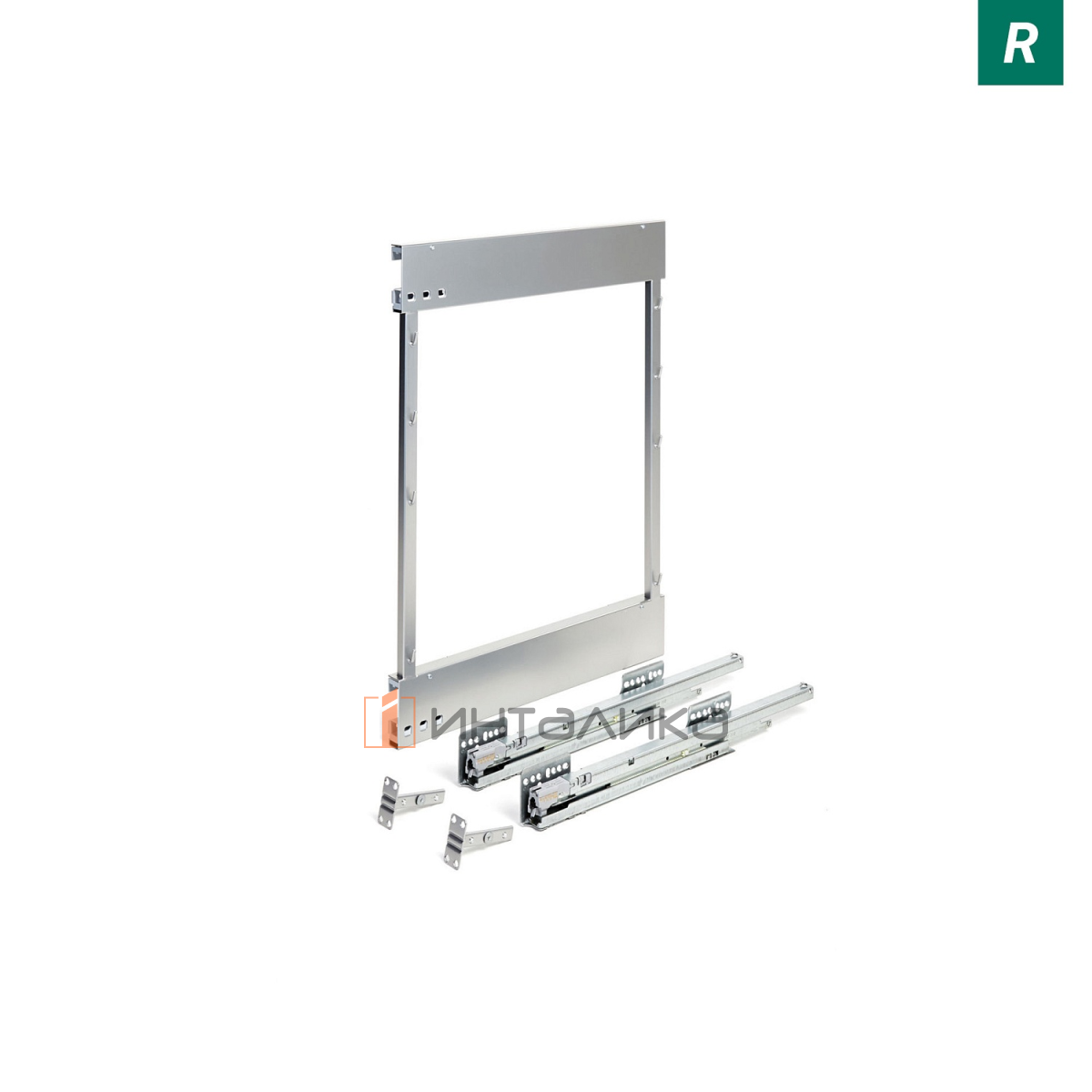 Комплект установочный КЕССЕБЁМЕР / KESSEBOHMER Комфорт II, H654, правый, титан