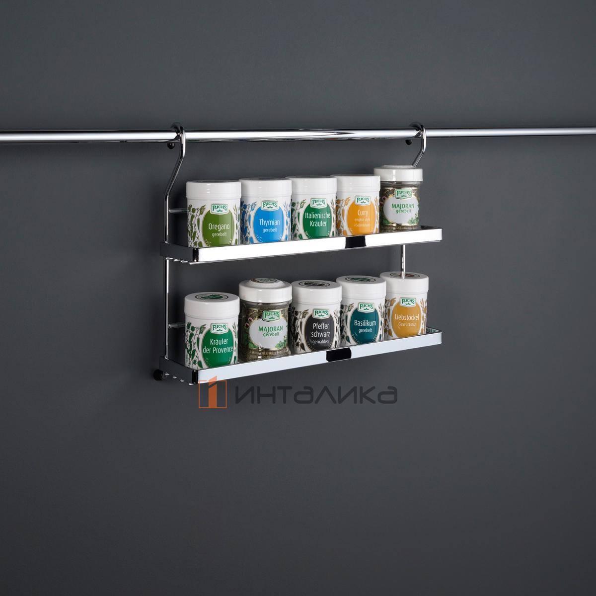 Полка для специй КЕССЕБЁМЕР / KESSEBOHMER Линеро Классик, хром глянец