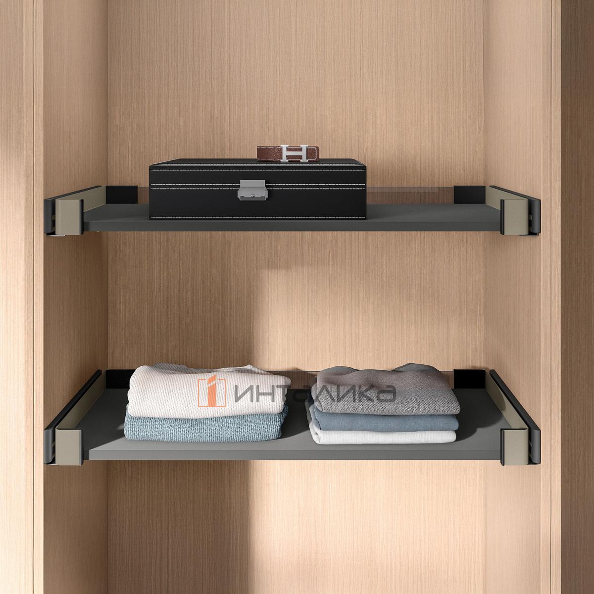 Комплект полка-столик выдвижной 320, КЕССЕБЁМЕР / KESSEBOHMER Конеро, H 72, W 960-1020, без дна, шампань