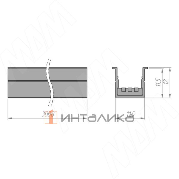 Трек / Track Шинопровод, 3000 мм, антрацит, 24 В