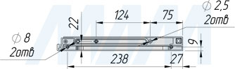 Размеры посудосушителя ROUND для тарелок с гладкой рамкой и держателем задней стенки (Vibo), чертеж 2